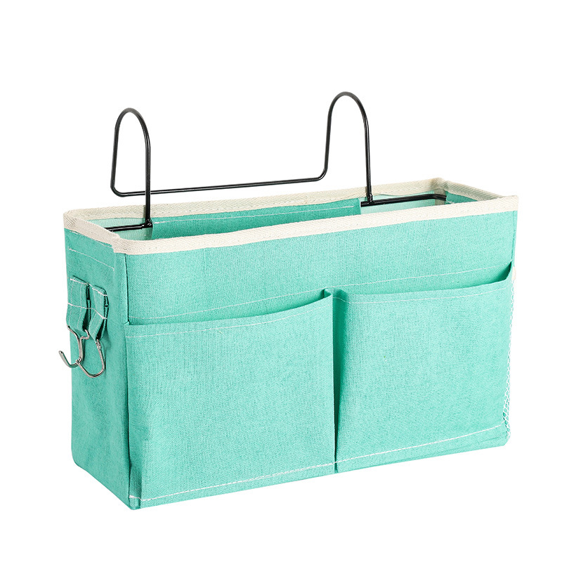 Chevet Suspendu Organisateur de Poche Sac De Rangement Organisateur de Garde-Robe Coton Chambre Salle De Bain Magazine Fourre-Tout De Stockage Organizador Pochette: Light Green