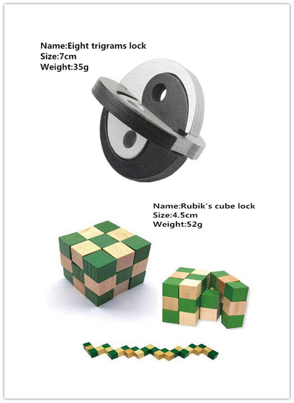 IQ Brain Teaser Cube And Other Styles Lock 3D Wooden Interlocking Burr Puzzles Game Toy Wood For Adults Kids: Zh734