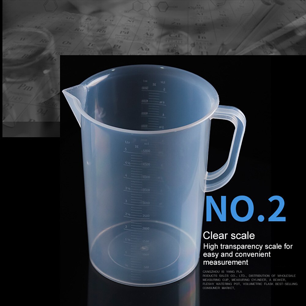 Taza medidora transparente de plástico 1000/2000/3000/5000ml capacidad líquido hidropónico fácil cómodo de medir