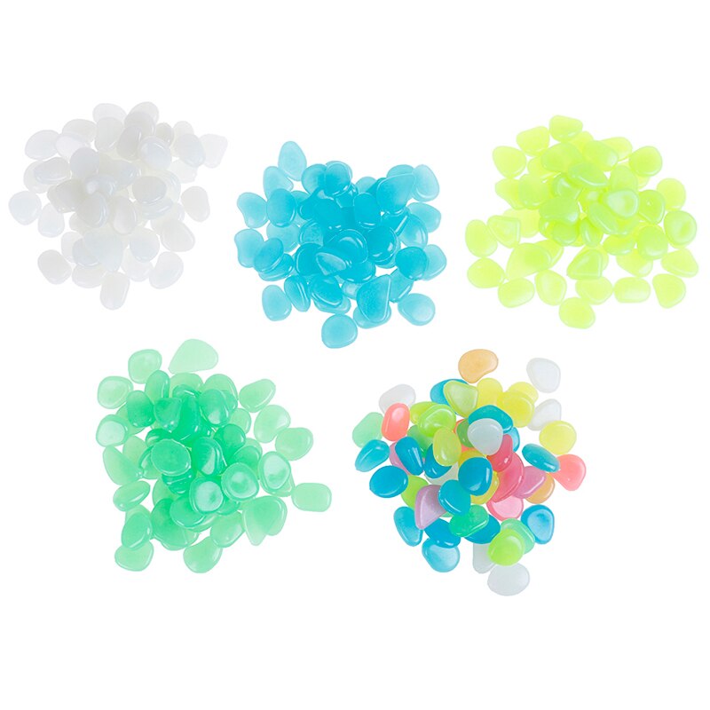 50Pcs Glow In The Dark Stenen Gloeiende Stenen Fluorescerende Heldere Pebbles Lichtgevende Stenen Voor Aquarium Tuin Decoratie