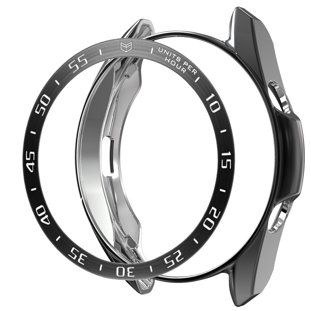 Funda + anillo bisel para samsung galaxy watch 3 45mm 41mm fundas y bisel loop para galaxy watch 3 funda bisel cubierta 45mm 41mm parachoques: black / galaxy watch 3 41mm