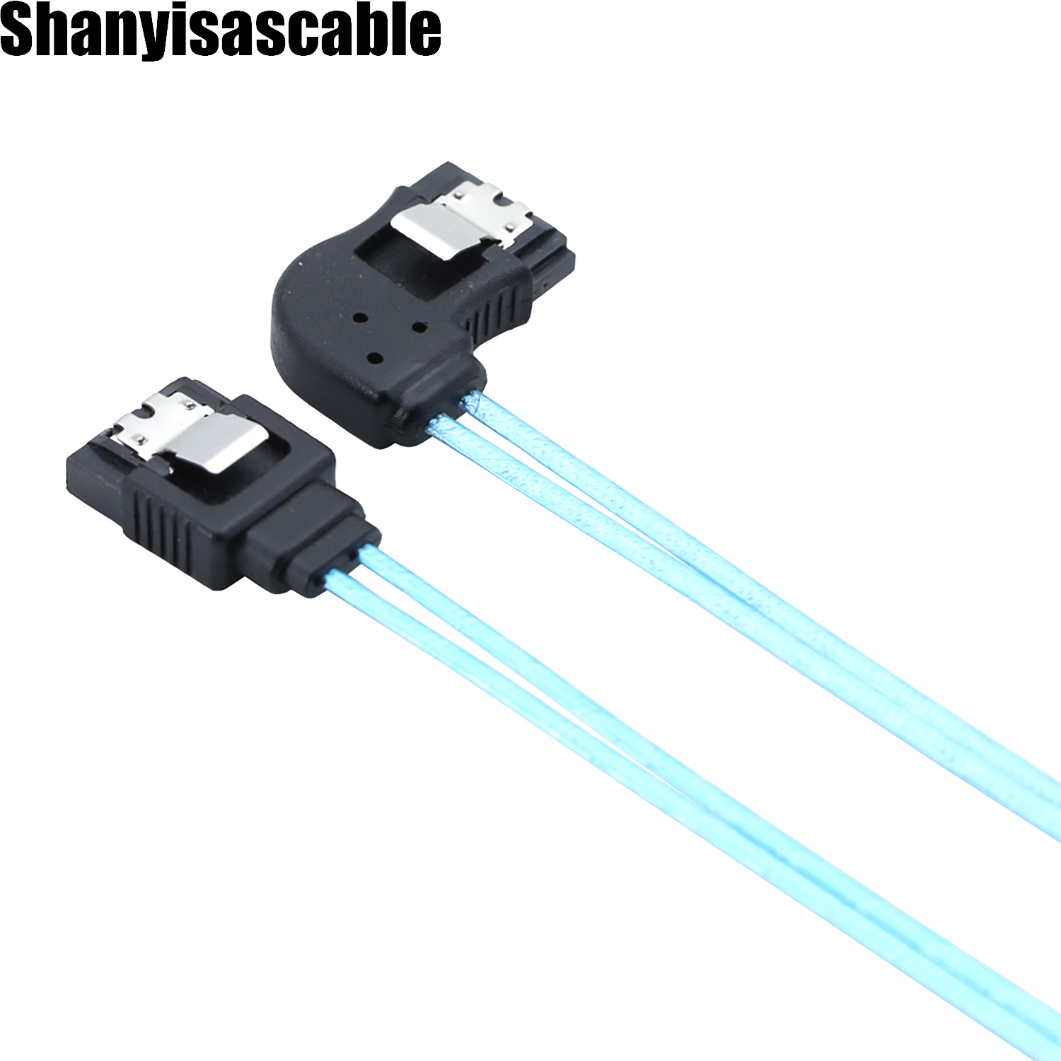 0.3M kabel danych SATA, prawy stopień seryjny ATA III 12 Gbps 7Szpilka żeńnarty robić żeńskiego płaski przewód danych z zatrzaskiem blokującym dla dysk twardy SATA