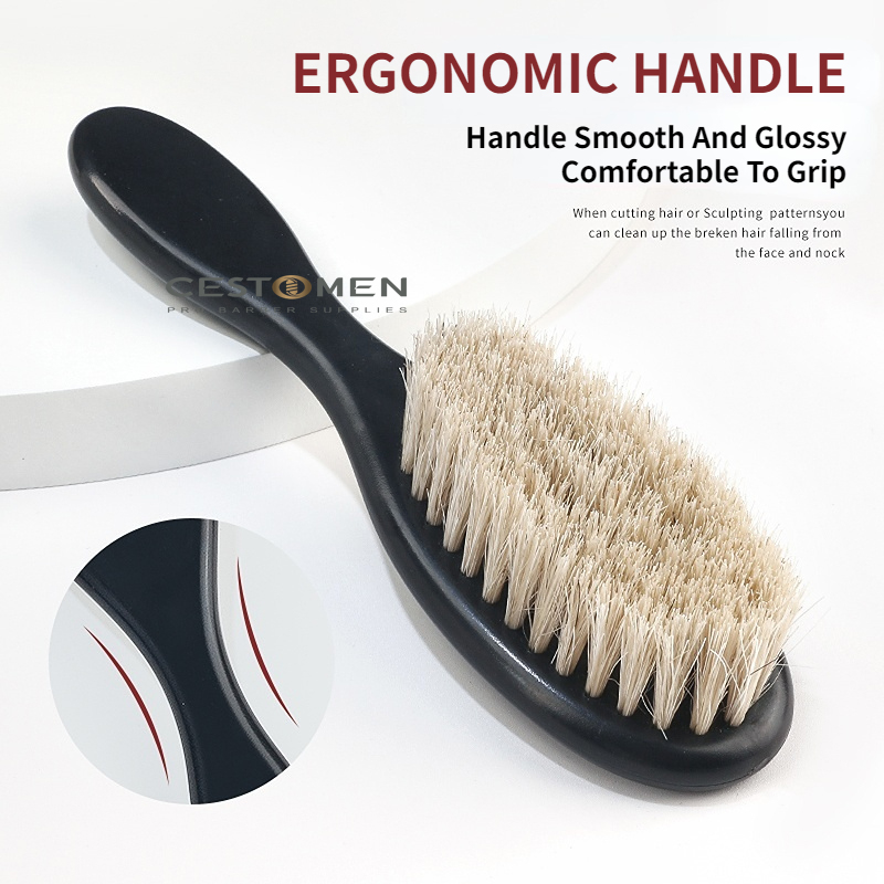 cepillo de afeitar para peluquero, cepillo para quitar el cuello, cepillos de pelo de caballo, herramientas de estilismo para limpieza de salón de bigote facial