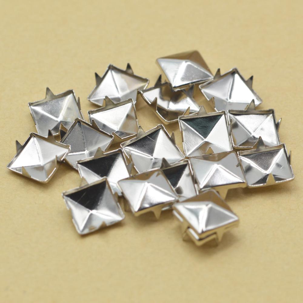KALASO-remaches de plata para manualidades, accesorios de artesanía de cuero, bolsa de ropa, 100 Uds., 8mm/10mm/12mm