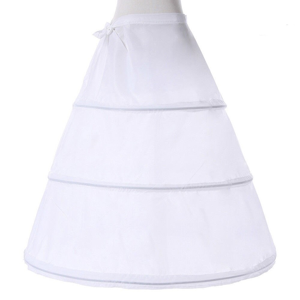3-Hoop A-lijn Witte Lange Jurk Bruidsjurk Crinoline Petticoat Onderrok Slips