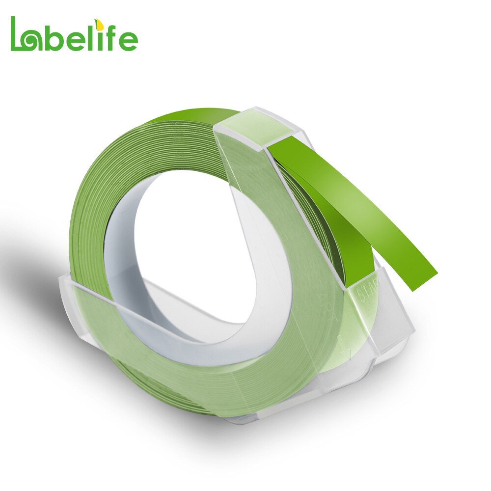 5Pack 9mm 3D Präge PVC Label Bänder Kompatibel für Dymo Label Maker 1880 12965 Manuelle Label Makers für motex E101 DYMO 1610: 5PK Grass Green