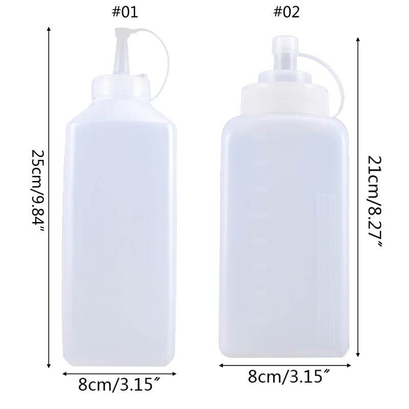 800ml Squeeze Bottle Jam Tomato Salad Sauce Dispenser Condiment Dressing Ketchup 37MF