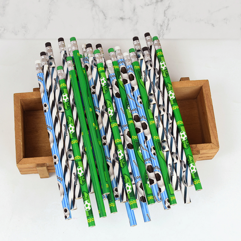 12/24Pcs Football Wooden Pencils Kids Soccer Sport Theme Birthday Party Favors Boy Back To School Pinata Fillers Supplies: M / Deep Sapphire
