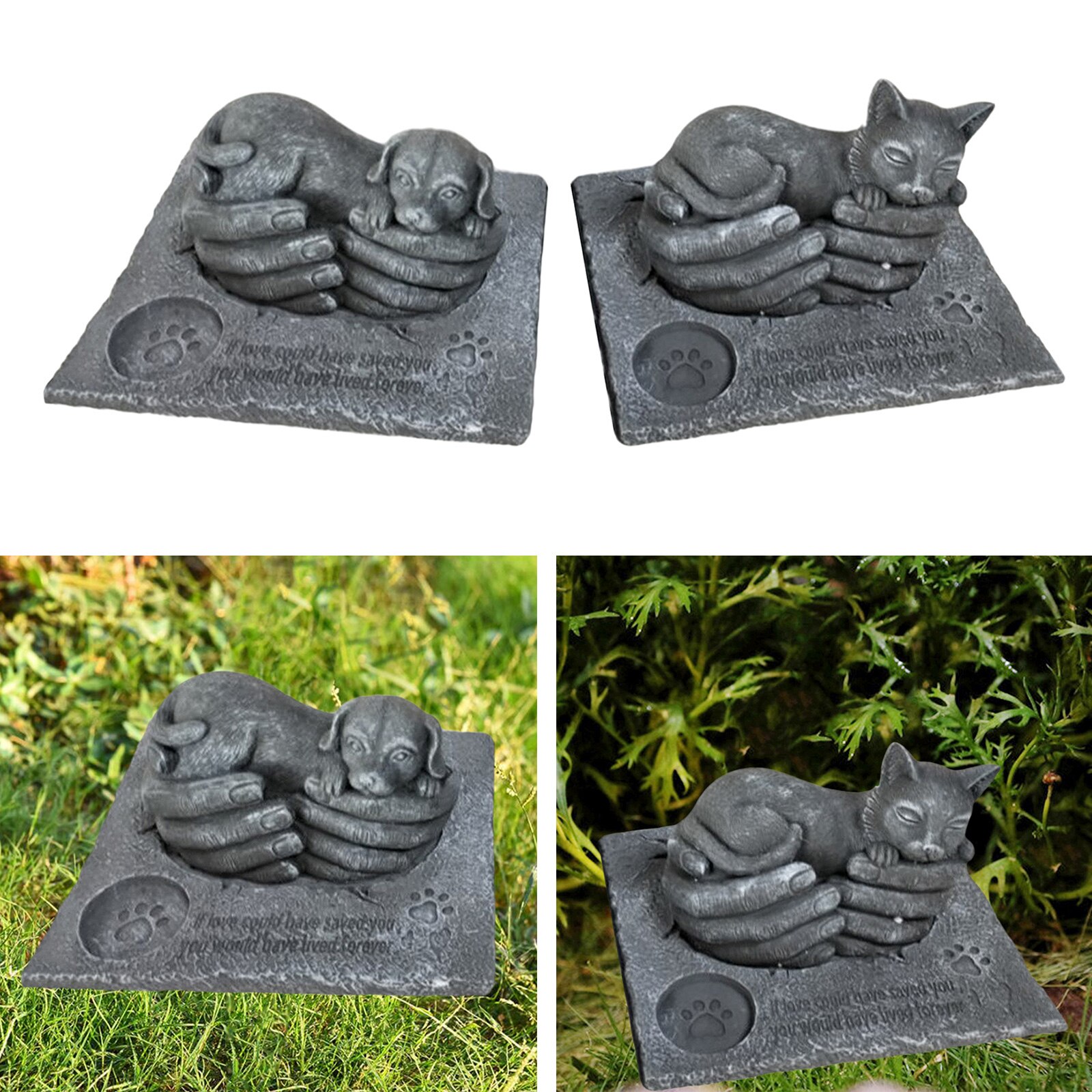 Animals Resin Pet Memorial Stones Garden Stone Grave Markers Outdoor Lawn Porch Tombstone Sympathy Pet Gravestone Headstone