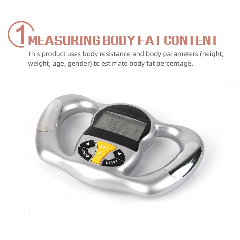 Håndholdt 6 sekunder bmi-måler sundhed fedtanalysator monitor fedtmål kropsfedt instrument måleinstrument fedtanalysator