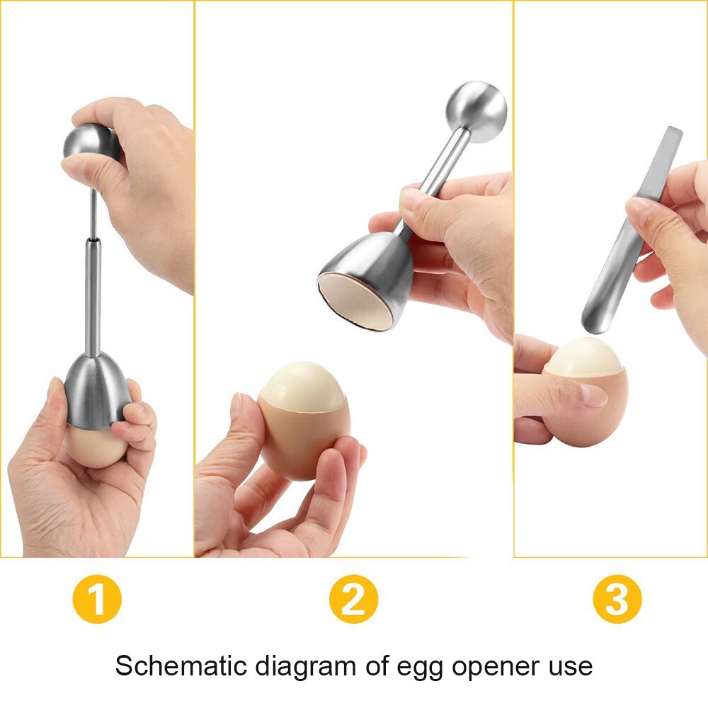 1 Set Stainless Steel Egg Scissors Topper Shell Cutter Knocker Cracker Opener Boiled Raw Egg Open Kitchen Tool Gadgets