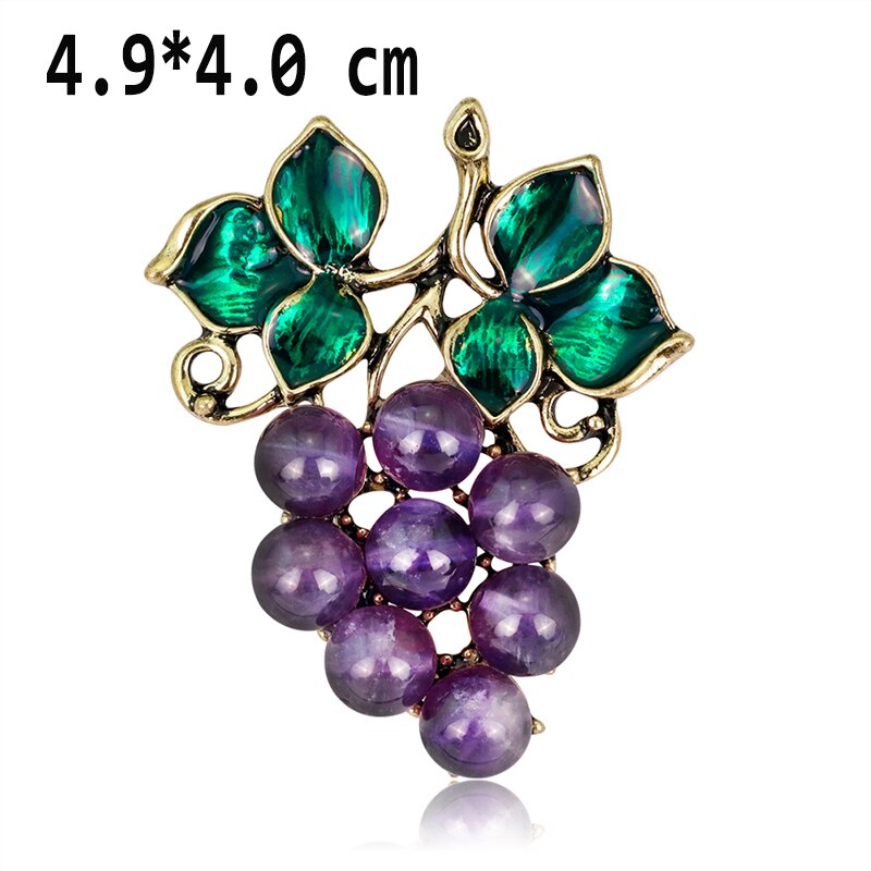 1Pc Woman/Girl Grapes Brooch Classic Charm Accessories Simple Antique Corsage Badge All-match