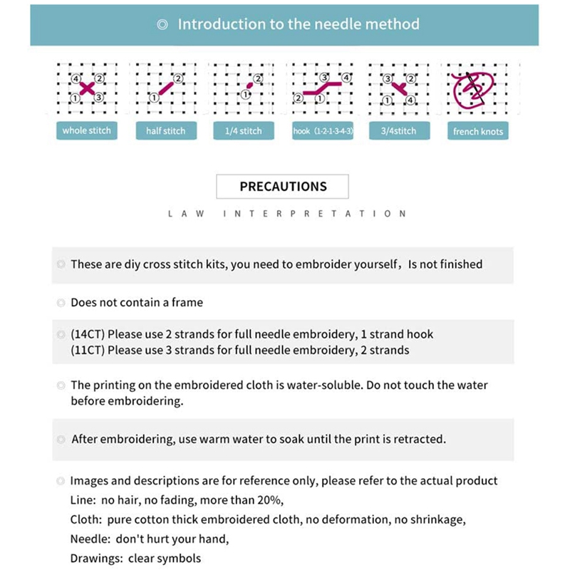 -Cross Stitch Stamped Kits 14CT Printed Embroidery Cloth Needlepoint Kits Easy Patterns For Christmas Snow Scene