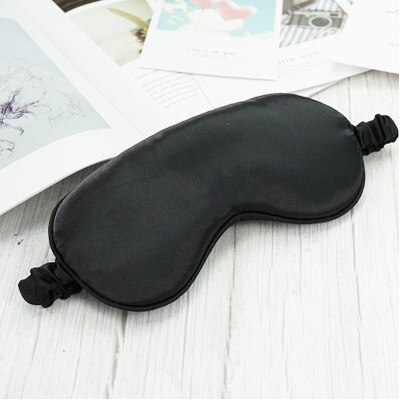 1Pc Faux Silk Eyeshade Sleeping Eye Mask Cover Eyepatch Blindfold Solid Portable Rest Relax Eye Shade Cover Soft Pad: A