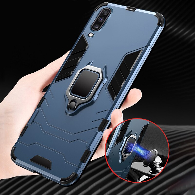 Armor Case voor Samsung Galaxy A30s Case Magnetische Ring Kickstand Heavy Duty Bumper Case voor Samsung A50 EEN 50 EEN 30S A50S A30 Case