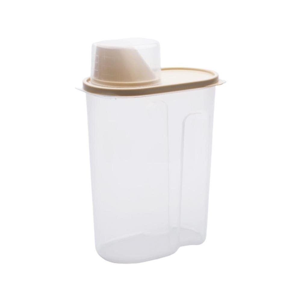 Boîte de stockage de nourriture de PP ensemble de récipient clair en plastique avec verser des couvercles bouteilles de Grains pots de stockage de réservoir cuisine séchée 1.9L-2.5L D4E7: KHAKI 2.5L