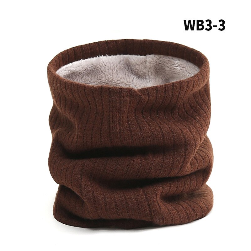 Women Knitted Scarf Solid Winter Snood Scarves Lady Warm Wool Fur Thick Unisex Men Neck Scarfs Ring Accessories: Coffee