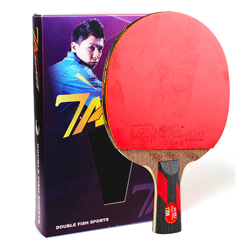 Double Fish – raquette de Tennis de Table professionnelle, 7 étoiles, avec un bon contrôle et une grande élasticité: short handle