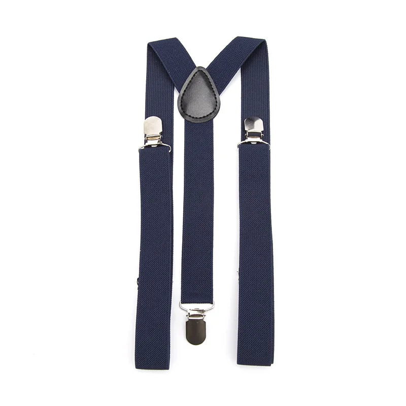 26-farbige neue unisex-elastische Hosenträger mit Y-Rücken-Hosenträger für Männer, , Gentleman, verstellbare Träger für Hochzeitsanzug, Party, Alltagszubehör: Marineblau