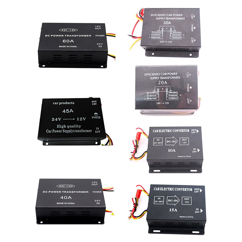 10A - 60A Auto Power Converter Auto Buck 24V Naar 12V Auto Omvormer Meerdere Bescherming Allerlei voertuigen En Schepen