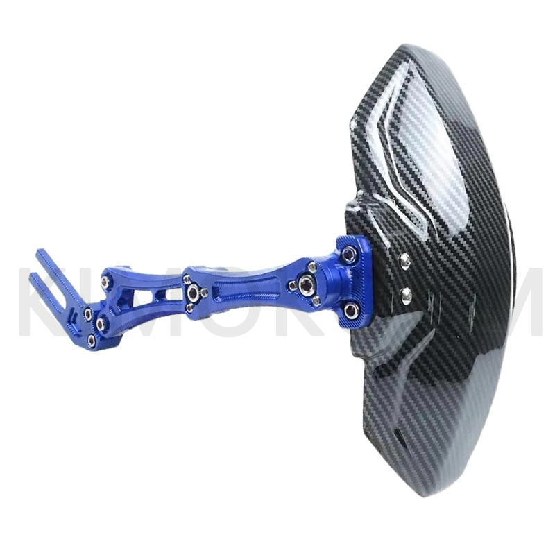 Guardabarros de rueda trasera de aleación de aluminio de fibra de carbono de imitación ajustable para motocicleta y bicicleta accesorios extensores universales: Azul