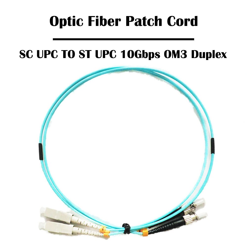 15 Meter SC UPC TO ST UPC 10Gbps OM3/ 40Gbps OM4 MM 50/125 Multi Mode Fiber Patch Cord Duplex 2.0mm FTTH Jumper