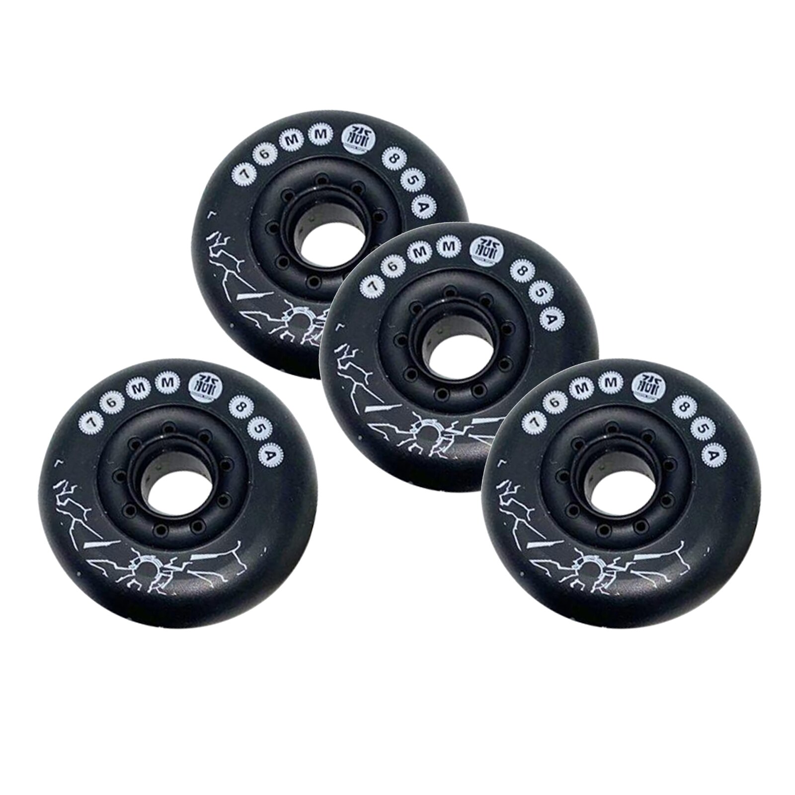 Rueda de patines en línea para interior/exterior, resistente al desgaste, 85A, repuesto: Black 76mm