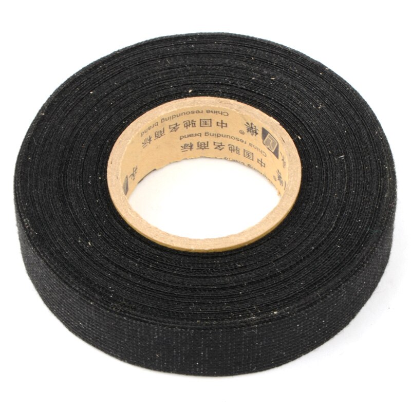 19mmx15m Car Adhesive Cloth Tape For Cable Harness Wiring Loom Black Non-woven Cloth Tape For Cable Harness Wiring Loom
