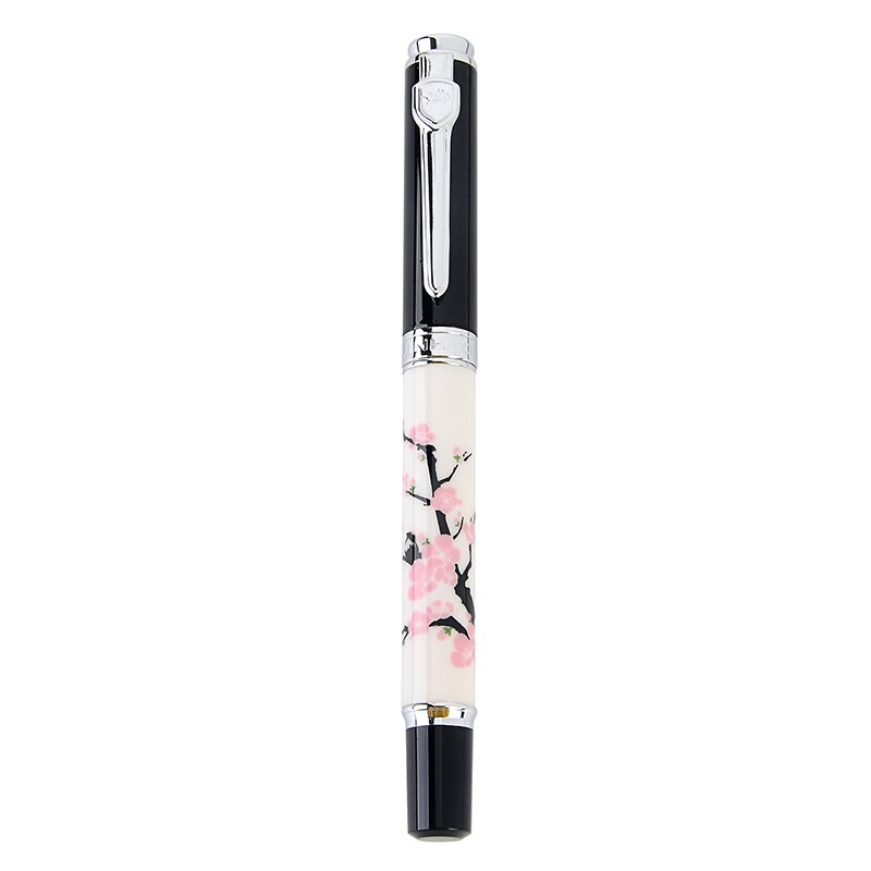 Ceramic Plum Blossom Iraurita Fountain Pen Wood Shell Metal Silver Fine Nib 0.5mm Pens Ink Writing School Office