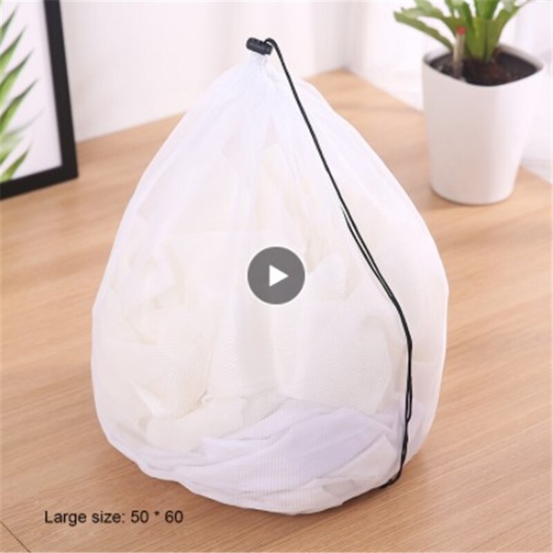 Laundry Bag Drawstring Mesh Net Thickened Drawstring Nylon Drawstring Thickness Storage Bag Bra Multi-size Clothing Wash Bag OPP