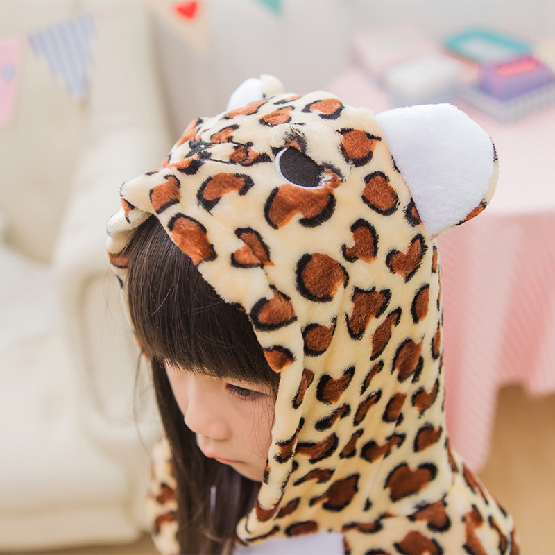 Halloween Erwachsene Leopard Bär Kigurumi Cosplay Kostüm Flanell Weibliche Outfit Overalls Bodys Frauen Onesie Hoodie Pyjamas