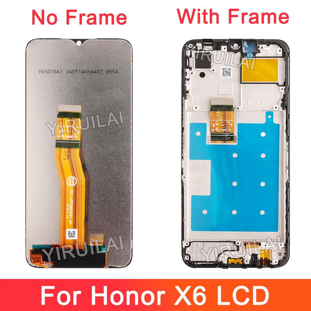 Pantalla de VNE-LX1 LCD de 6,5 pulgadas probada para Huawei Honor X6, montaje de digitalizador con pantalla táctil para HonorX6 LCD VNE-LX2 VNE-LX3 con marco
