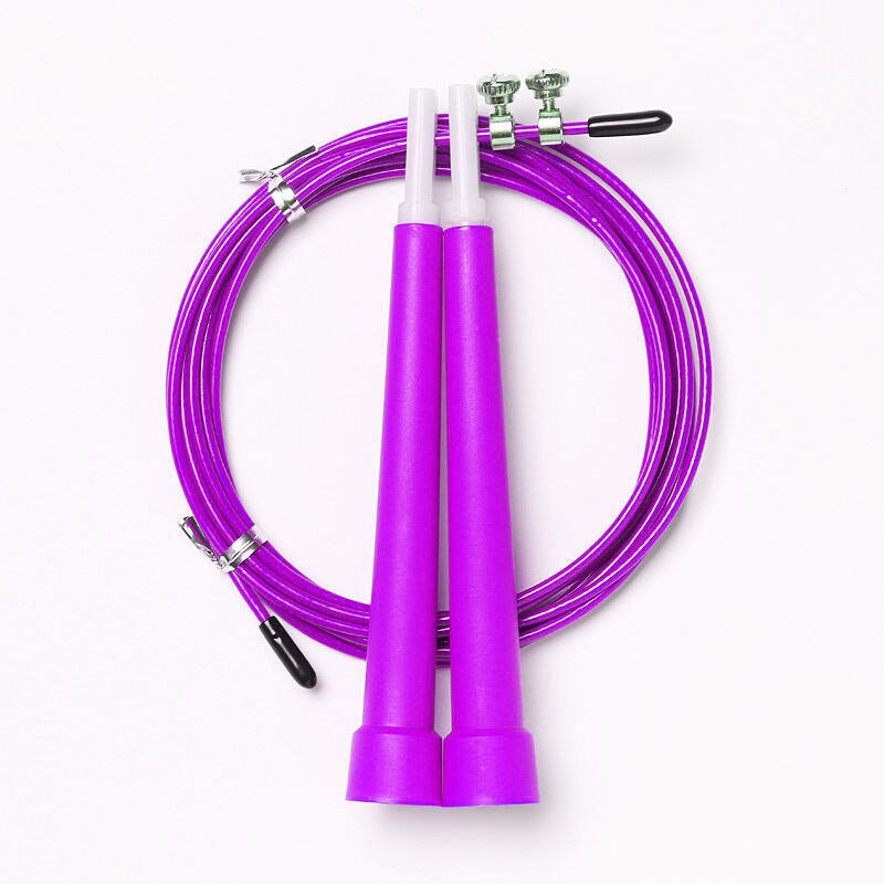 Comba de acero ajustable para Crossfit, equipo de ejercicio, entrenamiento de velocidad en casa y gimnasio, , 3 metros: Purple