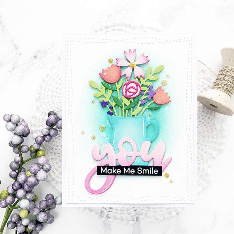 Layered Rectangle Frame Happy Birthday Wishes Thank You Special Fond Foil Plate For DIY Scrapbooking Paper Crafts 07