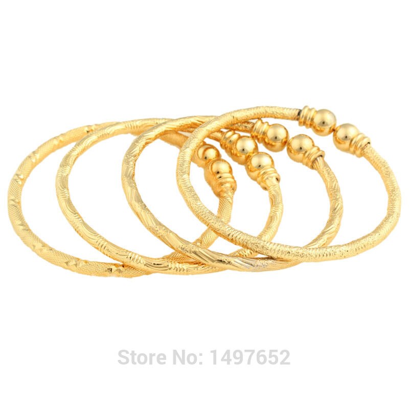 Bebê Pulseira de Ouro Jóias de luxo de Dubai Para Meninos Girls18k Gold Cor Etíope Crianças Bangles Jóias Pulseira