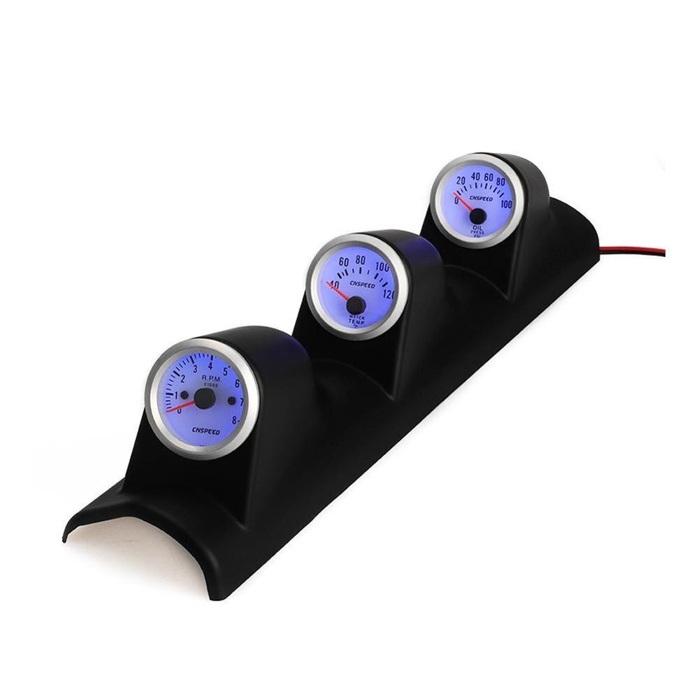 12V 2 "52Mm Led Elektrische Auto Bar Turbo Boost Gauge En Met Sensor Meter Drie-In-Een Houder Accessoires 1 * Schroef Meter I6D4: B