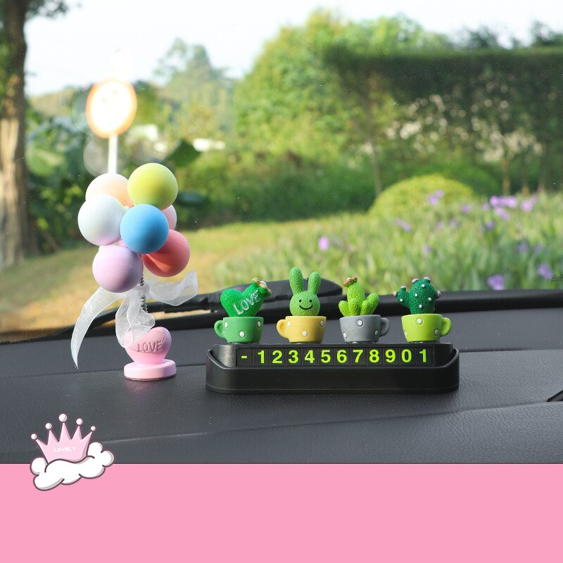Cute Cartoon Doll Car Dashboard Decoration Temporary Parking Card Personality Parking Number Sign Girl's Day: M