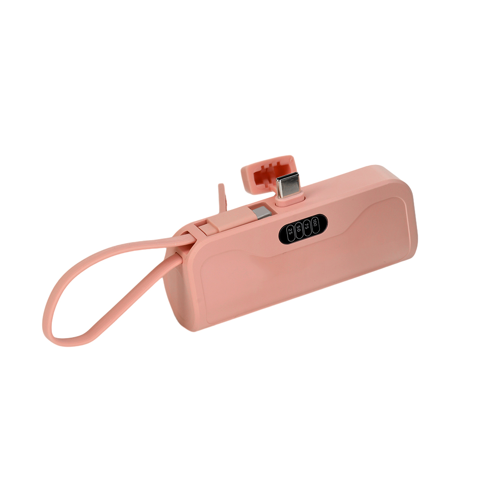 No soldering 1 cell 18650/21700 battery DIY case For Type-C DIY rechargeable battery Mobile power case with stand: Pink