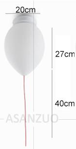 Creatieve Wit Glas Ballon Plafondlamp Led E27 Kinderkamer Woonkamer Slaapkamer Ballon Plafondlamp Kid 'S: 1 heads Di20cm