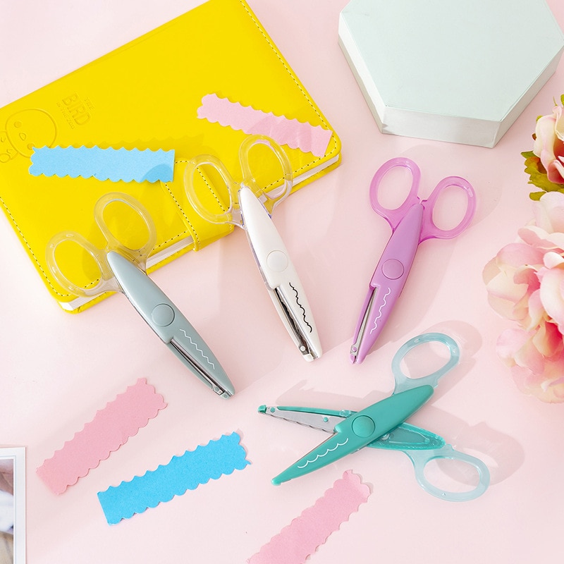 Sharkbang 1PC Kawaii Handmade Lace Art Scissors Students DIY Paper Cutting Tools School Children Stationery