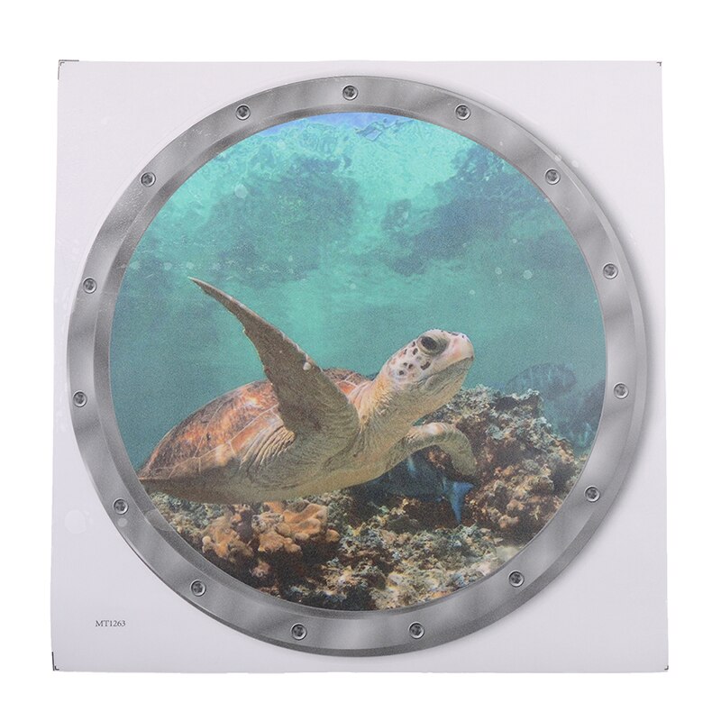 5 Styles Underwater Fish Wall Stickers Waterproof Dolphin Turtle Sticker For Washing Machine Decoration For Bathroom Decals PVC