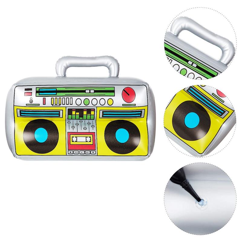 2 Stuks Opblaasbare Boom Box En Blow Up Retro Mobiele Telefoon 80S 90S Party & Fancy Dress Accessoires voor Mannen Vrouwen