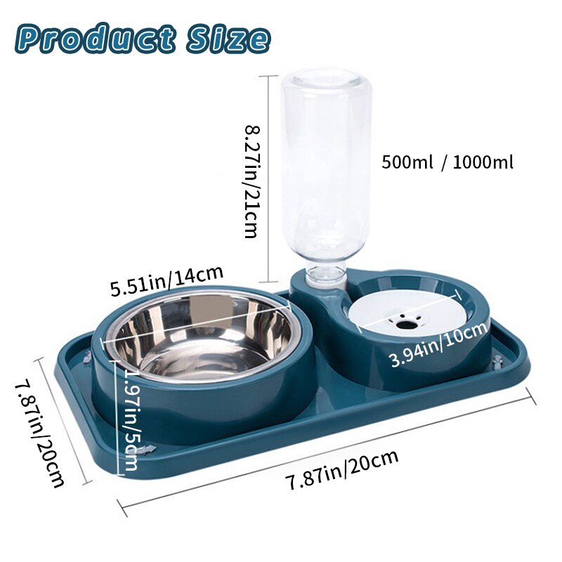 Taza de succión antivuelco para comida de perro, cuenco para gato con fuente de beber automática, alimentador, cuencos para beber para perros y Mascotas