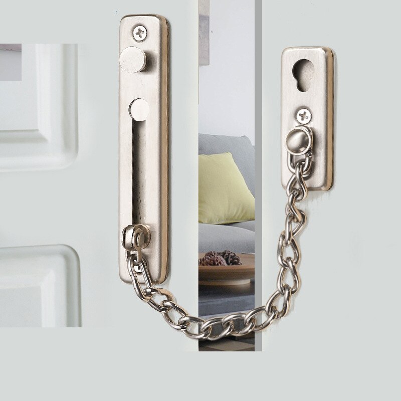 304 Stainless Steel Anti-Theft Door Chain Lock Home Security Guard Bolts Latch for Inside Door GHS99