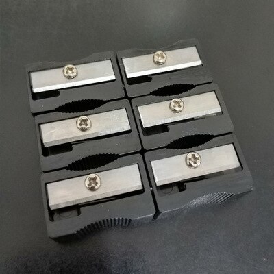 3pc Pencil sharpener single hole plastic cutter knife learning school stationery random color