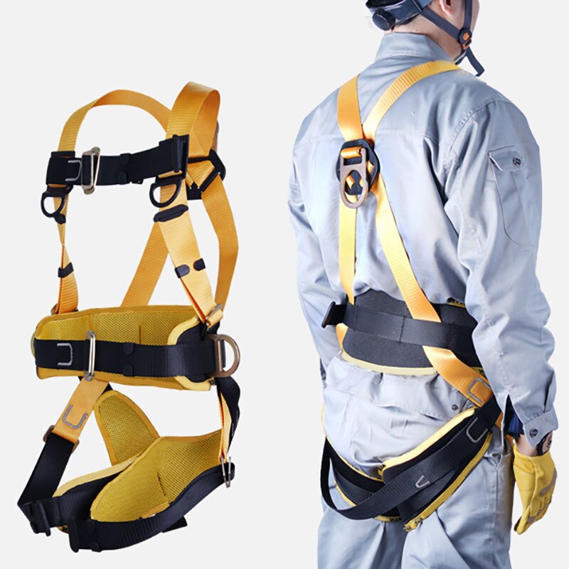 Adjustable Aerial Work Safety Belt Five-Point Safety Fall Protection Belt Camping Climbing Rope Construction Work Safety Belt: 2