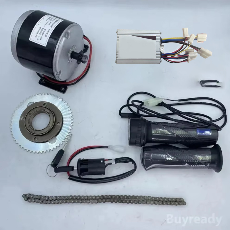Scooter Bicycle Electric Kit 12V 24V 250W 350W High-speed Motor 25H Sprocket Brush Controller Accessory Set: Golden