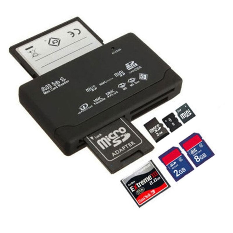 Lecteur de carte mémoire externe tout-en-un, pour USB Mini SDHC M2 MMC XD CF