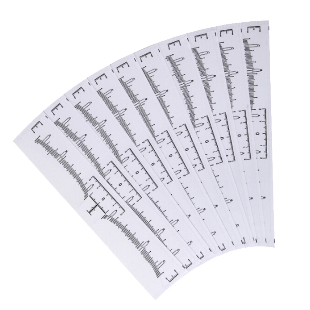 50pcs/lot Eyebrow Ruler Makeup Brow Measure Tool Eyebrow Guide Ruler Makeup Tools Tattoo Measurement Rulers Sticker
