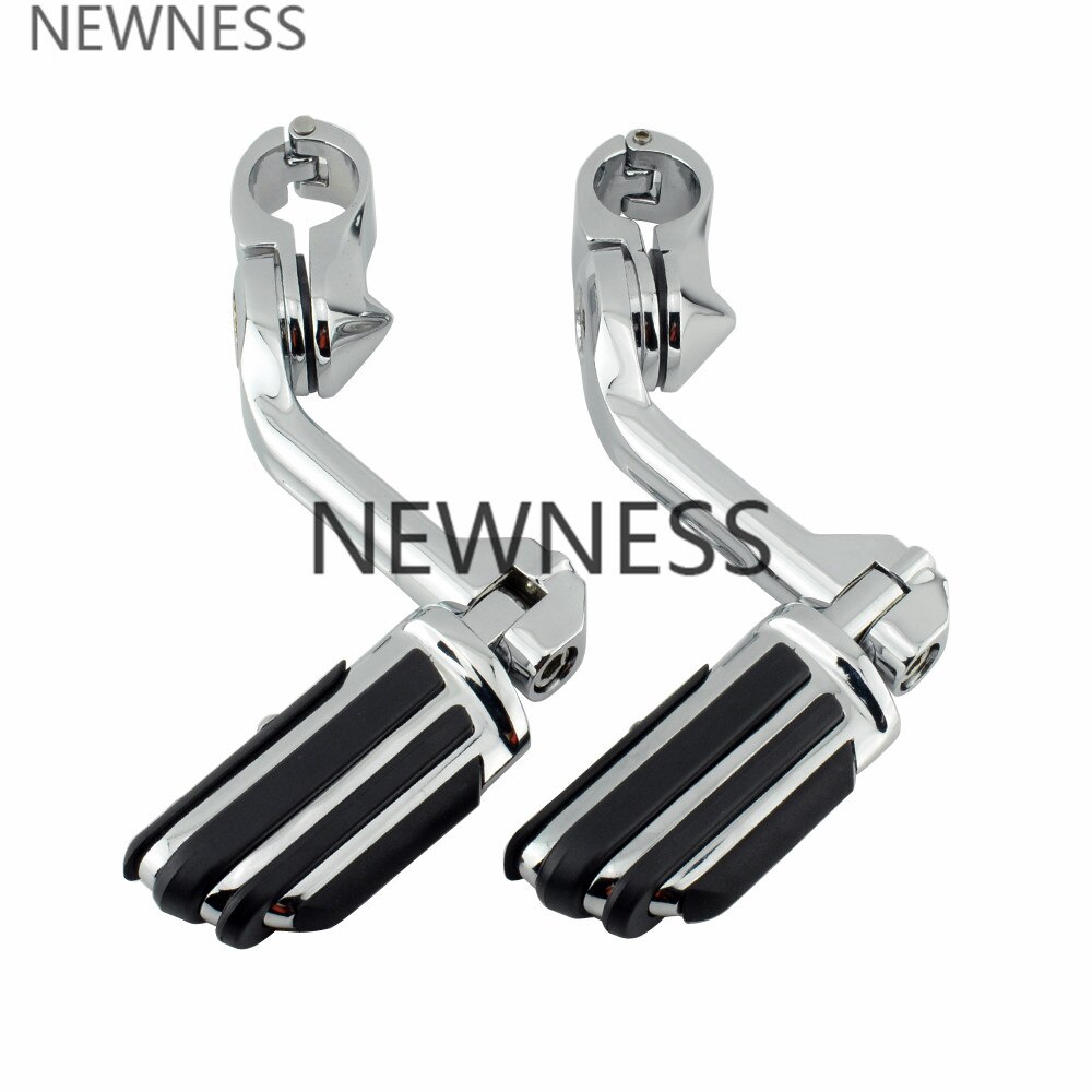 Motorcycle Foot Pegs Adjustable Long Angled Highway Peg Mount 1 1/4" 32mm Engine Guard Footrest for Harley Sportster Dyna